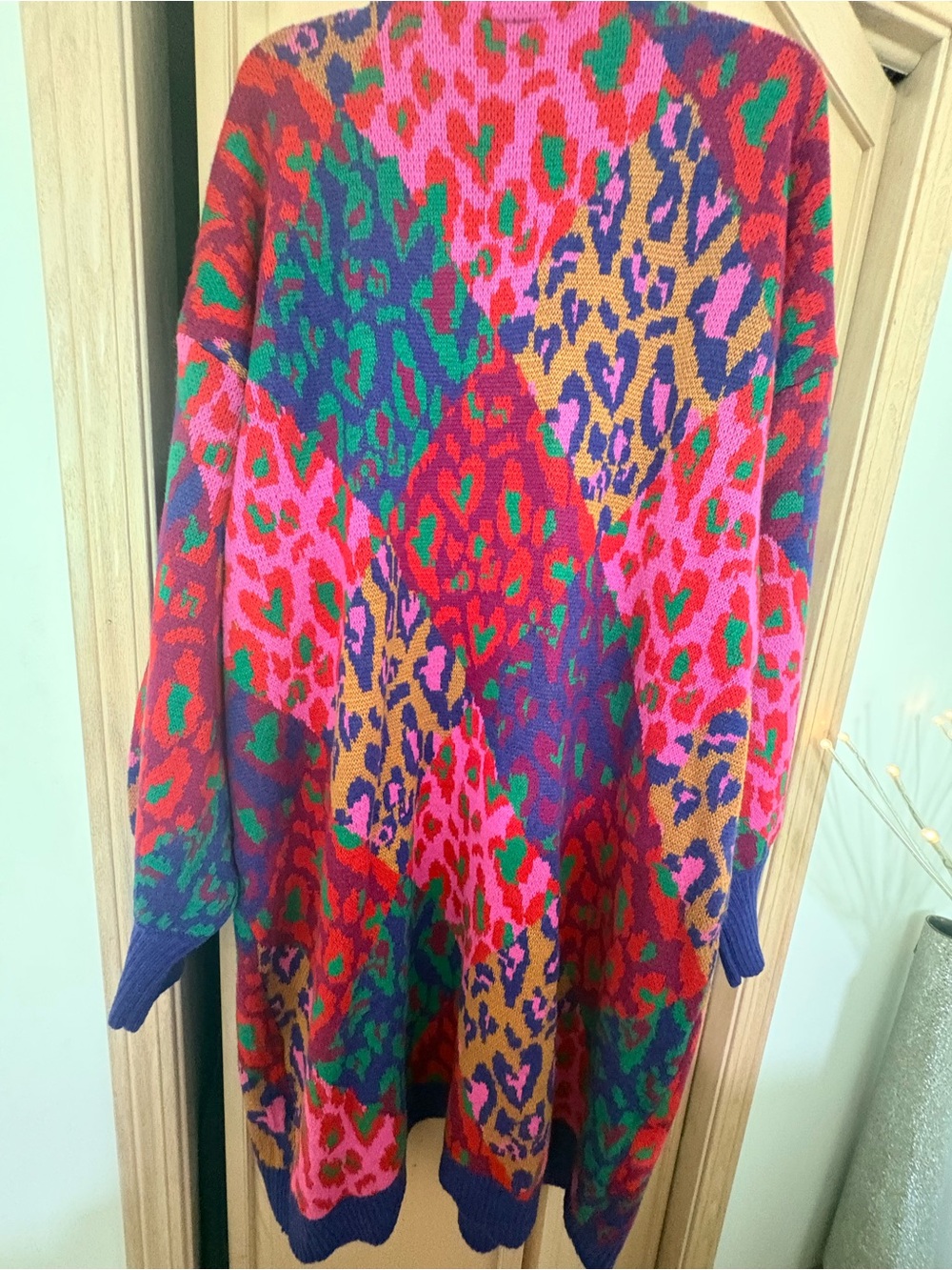 FARM Rio Bold Multicolor Leopard-Print Knit Cardigan with Tie - Picture 4 of 5